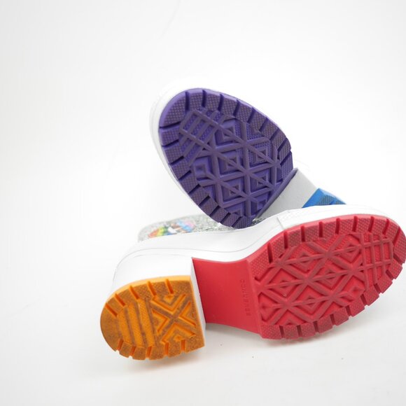 Converse All Star Women's 6 Silver Glitter Hi Top Sneakers Platform Shoes PRIDE - Picture 9 of 14